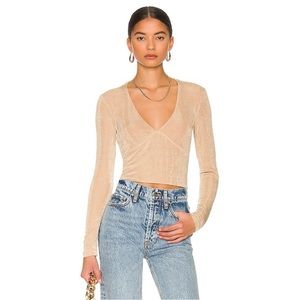 Bardot Esther Knit Longsleeve Top in Gold